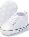 Unisex Baby Boys Girls High Top Sneaker Soft Anti-Slip Sole Newborn Infant First Walkers Canvas Denim Shoes