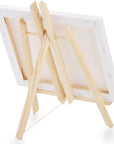 6 Packs 8" X 10" Canvas and Easel Set, Art Easel Stand with Canvas Set Tabletop Wooden Display Stand and Canvas Panels for Artist, Students, Adults, Kids Painting