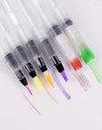 Alcohol Ink Blending Solution (4Oz) and Water Brush Pen (6Pk) - Watercolor Blending Brush Pens for Alcohol Ink Painting with Various Tips with Alcohol Blending Solution