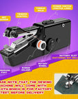 Handheld Sewing Machine with 35PCS Accessories, Easy Operated and Quick Repairing Portable Sewing Machine for Beginners, Mini Sewing Machine for Home Travel DIY, Black