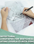 Tracing Paper 8.5X11 Inch, 100 Sheets Transparent Vellum Paper for Tracing Pads, 38Lb/60Gsm Translucent Tracing Paper for Pencil, Marker and Ink - Trace Images, Sketch, Preliminary Drawing, Overlays.