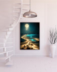 5D Diamond Painting Kits for Adults Beginners,Moonlight Beach Diamond Art Kit,Diy Full round Drill Diamond Dot Gem Art Kits for Adults,Home Wall Decor 11.8X15.7 Inch, JK300-1