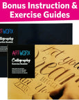 Calligraphy Pens Set - Introductory Caligraphy Writing & Hand Lettering Kit - Includes Instructions, Guide Book and Practice Book - Calligraphy Set for Beginners