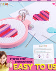 Cross Stitch Kits for Beginners. 5 Stamped Cross Stitch Kits for Kids.Needlepoint Kits for Beginners. Embroidery Kit for Kids. Crossstitch Kit for Beginners. Girls Cross Stitch Kit Backpack Charms