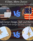 12 Pieces American Flag 50 Star Stencil Templates, 6 Sizes American Flag Templates, Ideal for DIY Crafts Design, Independence Day Project, American Flag Projects