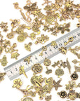 200Pcs Tibetan Antique Gold Charm Mixed Pendants DIY for Bracelet Necklace Jewelry Making and Crafting