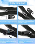 Zipper Pull, Universal Zipper Pull Replacement Kit, Removable Zipper Pulls Tab Replacement (20 Pcs), Black Zipper Pulls for Jackets, Luggage, Backpacks, Purses, Boots, Pants, Tents, (3 Styles 4 Sizes)