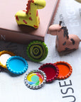 100 Pieces Bottle Caps for Crafts in Double Sides Printed Mixed Colors Flattened and 100 Pack 1 Inch Clear Stickers for Photo Pendant Craft Jewelry Making