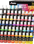 Acrylic Paint Set, 56 Colors (2Oz/60Ml), Matte Finish, Waterproof, Rich Pigments, Non-Toxic Paints for Painting on Canvas Crafts Wood Ceramic, Fabric Ideal for Beginners and Students