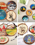 Unfinished Natural Wood Slices with Bark - 20 Pcs 3.5-4 Inch Wood Craft Kit, DIY Kids Arts and Crafts Coasters Christmas Ornaments Rustic Wedding Decorations