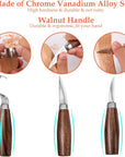 Wood Carving Tools Set, Wood Carving Hand Tools Kit with Hook Carving Knife Whittling Knife Detail Wood Carving Knife and 6Pcs SK2 Carbon Steel Wood Carving Knives for Woodwork