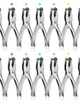 24 Pack 1 Hole Punch 1/4 Inch Single Hole Puncher Metal 5 Sheet Capacity Single Hole Punch Set Silver Paper Punches for Greeting Cards Scrapbook Notebook Puncher Craft Paper Hand Tool