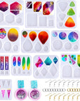 Resin Earring Mold, 171 Pcs Resin Jewelry Molds Making Kit with 11 Pack Variety Shape Resin Molds Silicone, Earring Molds for Epoxy Resin, Pendant, Earrings, Necklace, Keychains