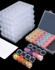 168 Slots 6Pcs 28 Grids Diamond Painting Boxes Plastic Organizer, Bead Organizer