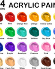 Acrylic Paint, 24 Colors Acrylic Paint Bottle Set, 250Ml/8.45Oz Each, Rich Pigments, High Viscosity, Bulk Paint for Artists, Beginners and Kids Painting on Rocks Crafts Canvas Wood Ceramic