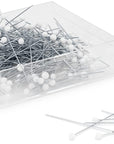 Extra-Fine Glass Head Pins, 1-3/8-Inch (250-Count),White
