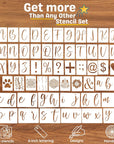 6 Inch Large Letter Stencils for Painting on Wood, Canvas & More - 55 Reusable Calligraphy Alphabet Stencils, Numbers, Mandala Designs - Farmhouse and Welcome Signs, Holidays, Craft Projects