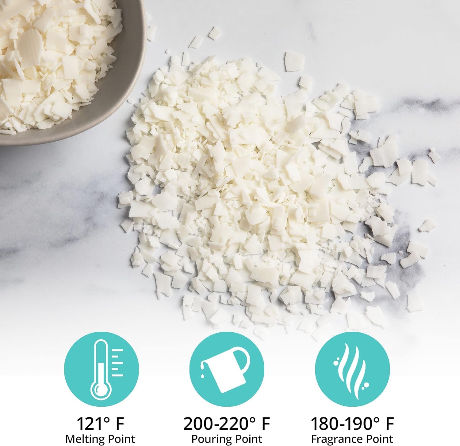 Natural Soy Wax for Candle Making - 2 Lbs Natural Soy Wax - 10 6-Inch Pre-Waxed Candle Wicks, 2 Metal Centering Devices, 2 Lbs Soy Wax Flakes - Candle Wax & Candle Making Wax Supplies