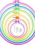 6 Pieces Embroidery Hoops and 15 Needles, Plastic Circle Cross Stitch Hoop Ring Embroidery Circle Set, 3.4 Inch to 10.4 Inch (Multicolor)