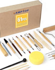61Pcs Pottery Ceramic Tools & Polymer Clay Sculpting Tools Set for Pottery Modeling Clay Tools and Carving, Air Dry Clay Tools