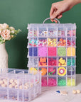 8-Tier Stackable Storage Container Box with 80 Compartments, Plastic Craft Organizers and Storage Containers for Arts, Organizing Washi Tape, Embroidery, Threads Bobbins, Kids Toy