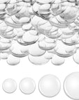 100 Pieces Transparent Glass Cabochon Dome round Cabochon Tiles for Jewelry Making Craft Transparent Half round Flat Back for DIY Earring Necklace Ring (12 Mm, 16 Mm, 18 Mm, 25 Mm, 30 Mm)