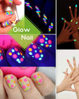 Glow in the Dark Pigment Powder - Epoxy Resin Color Pigment Dyes for DIY Slime Coloring Kit - Luminous Skin Safe Long Lasting Self Glowing for Acrylic Paint, Nail Art, Painting, Crafts - 0.4Oz Each