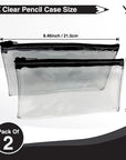 Pencil Case - Transparent PVC Pencil Cases with Zipper - Clear Pencil Case for Exams Pen Pencil Stationary - Pencil Case for Girls Boys (Pack of 2)