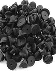 Rubber Pin Backs, 100PCS Lapel Pin Backs, Pin Safety Backs for Brooch Tie Hat Badge Insignia, Black