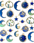 Assorted Gold Plated Enamel Cat Moon Star Celestial Charm Pendant DIY for Earrings Necklace Bracelet Jewelry Making and Crafting