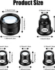 Eye Loop, 5PCS Jewelers Loupe Magnifier, 5X 10X 15X 20X Magnifying Eye Glass Pieces for Watchmaker