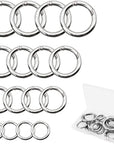 16PCS Spring O Ring Zinc Alloy round Carabiner Snap Trigger Buckle DIY Clip 4 Styles for Key Chains Bag
