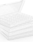 4 Pack Plastic Organizer Container Box, 36 Grids Clear Plastic Parts Organizer Box, for Beads, Art DIY, Crafts, Jewelry, Fishing Tackle with Label Stickers