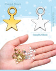 200 Pieces Star Pendant Mini Star Charms Bulk Alloy Star Dangle for Necklace Earring Bracelet Keychain Jewelry Making Graduation Decoration Gifts, 8 X 10Mm