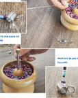 14 Pcs Bead Stoppers, 6 Large Nd 8 Small for Jewelry Making Kumihimo Creative Bead Wire Ends to Prevent Beads from Falling