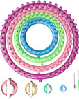 round Knitting Looms Set Craft Kit Tool with Hook Needle and Pompom Maker