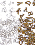 A-Z Metal Letter Charms for Jewelry Making, 200Pcs/104Pcs, Capital Alphabet Initial Charms