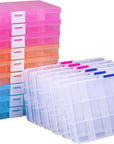15 Pack Plastic Jewelry Box - 15 Grid Organizer Storage Box with Adjustable Dividers Plastic Compartment Container for Bead Jewelry Craft Tackles