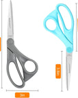 Scissors,  8" Multipurpose Heavy Duty Scissors, 12-Pack Ultra Sharp Scissors All Purpose Comfort-Grip Scissors for School Office Home Sewing Fabric Craft Supplies, Right/Left Handed.