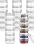 10G/10ML Stackable round Plastic Containers 5 Column(6 Layer/Column) Bead Storage Jars for Diamond Drills, Nail Art Glitters, Seed Beads