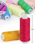 Sewing Threads Kits 60 Colour 250 Yards per Polyester Thread Spools with 10 Sewing Needles, 2 Needle Threader, Yarn Scissors, Stripper and Pearl Needle for Hand or Machine Sewing