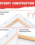 6 Pack Stretched Canvas for Painting 8X10 Inch 5/8" Profile 10 Oz Triple Primed Acid-Free 100% Cotton Blank Canvas, Art Canvases for Acrylic Oil Paint