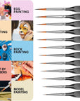 Detail Paint Brushes, Miniature Paint Brushes, 12PC Fine Detail Paint Brush Set, Mini Small Painting Brushes for Art, Crafts, Acrylic, Watercolor, Oil, Model, Face, Warhammer 40K