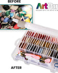 Floss Finder Box: Clear Sewing Organizer with 6 Compartments, 12 Dividers, Durable - Perfect for Embroidery Floss and Small Sewing Supplies Storage