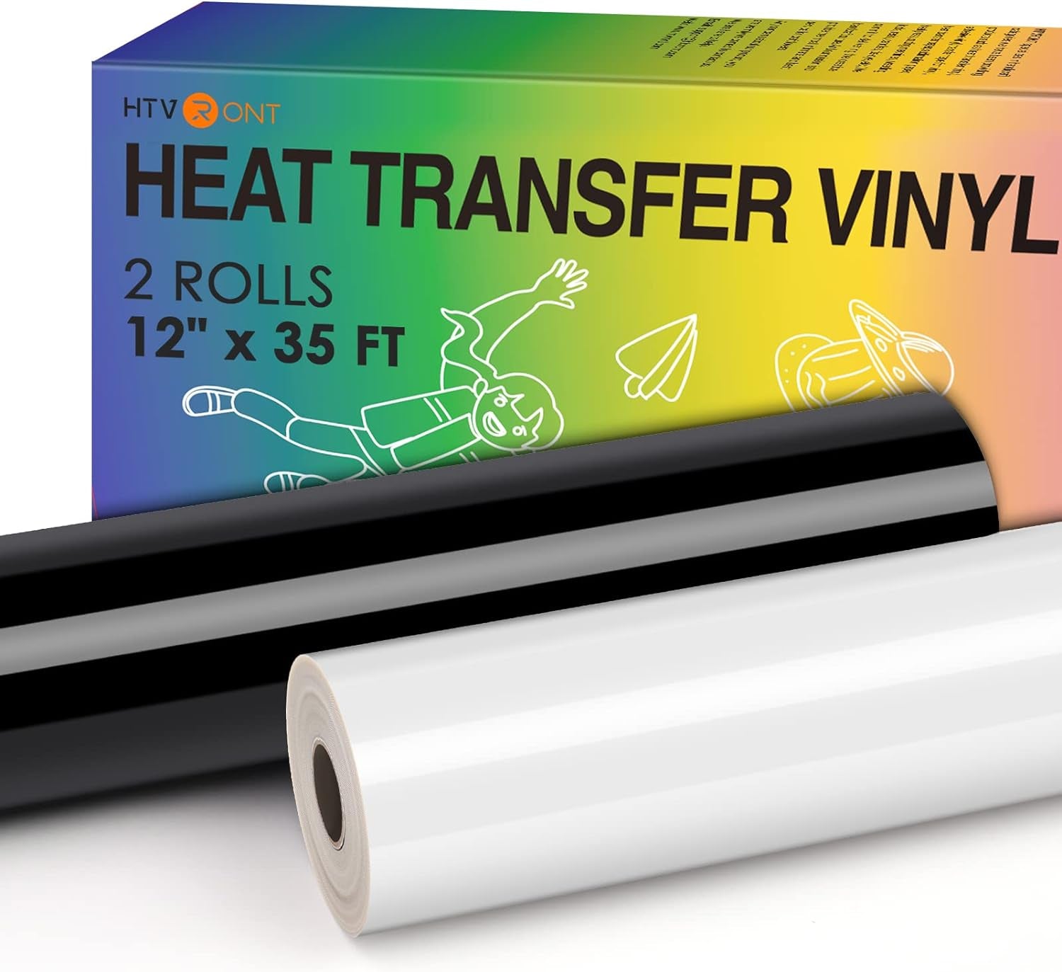 Puff Vinyl Heat Transfer - 12" X 15FT White Puff Vinyl Heat Transfer for T Shirts, White Puff HTV Vinyl Heat Transfer for Cricut & Cameo - Easy to Cut & Weed for Heat Vinyl Design(White)