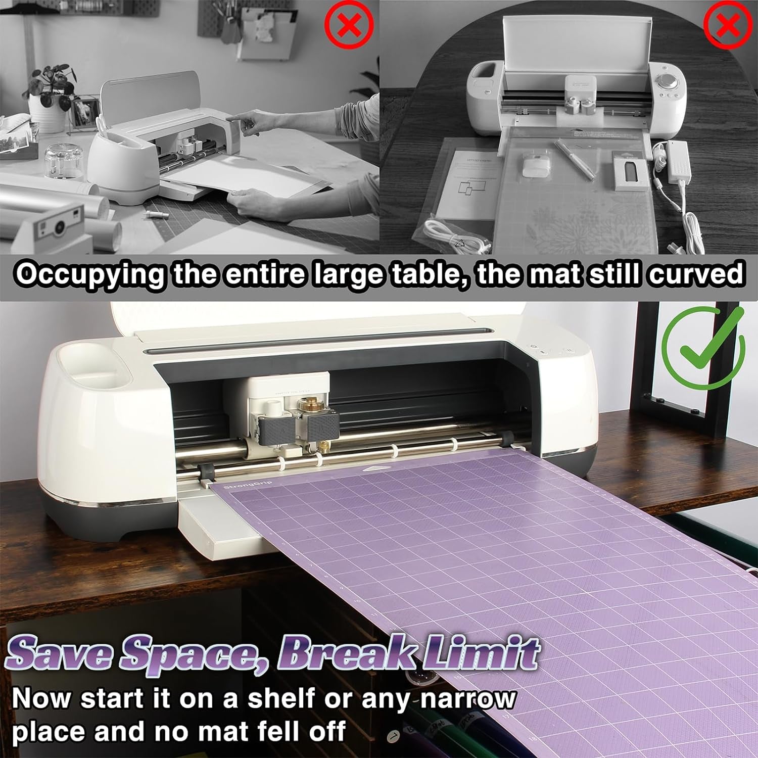 Long Extension Tray for Cricut Maker 3 and Maker 24'' Cutting Mat Support, Mat Holder for 12X24 and 12X12 Mat, Maker 3 Accessories Extender Tools