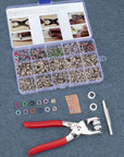 200 Sets Metal Snaps Buttons with Fastener Pliers Press Tool Kit for DIY Crafts Clothes Hats and Sewing (10 Colors,9.5Mm)