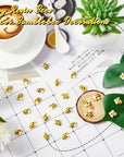120 Pieces Tiny Resin Bees Decor Bee Shaped Craft Embellishment Tiny Resin Bee Embellishments Flatback Bee Pieces Decorations for Art and Crafts DIY Party Decor, 0.98 Inch, 0.74 Inch, 0.55 Inch