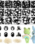 1200PCS Safety Eyes for Amigurumi, Stuffed Crochet Eyes with Washers 6Mm, 8Mm, 12Mm Plastic Crochet Safety Eyes Black Safety Eyes for Crochet Stuffed Animal Eyes for Craft Teddy Bear 6