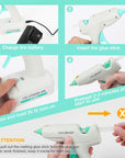 Hot Glue Gun, 60W Cordless Glue Gun with 20Pcs Full-Size Glue Sticks, Fast Preheating & High Temp, Cordless Hot Glue Gun Kit for DIY, Arts, Crafts, Home Decoration